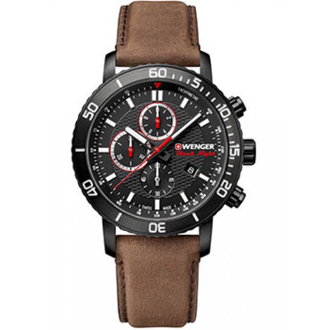 Швейцарские наручные мужские часы WENGER 01.1843.107. Коллекция Roadster Black Night Chrono W203275